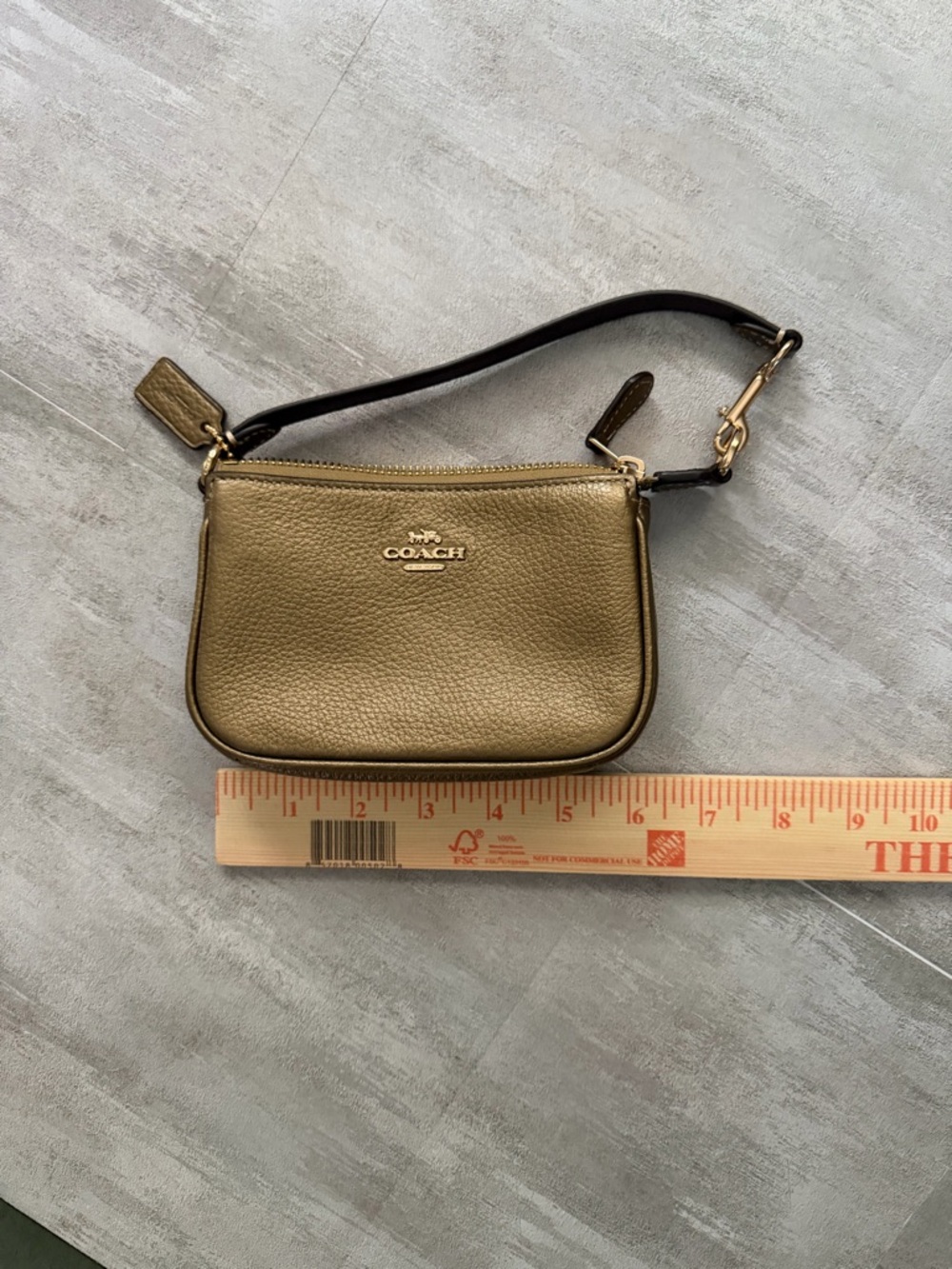 Coach Nolita 15 Metallic Gold Pebbled Leather Wristlet - Picture 2 of 6